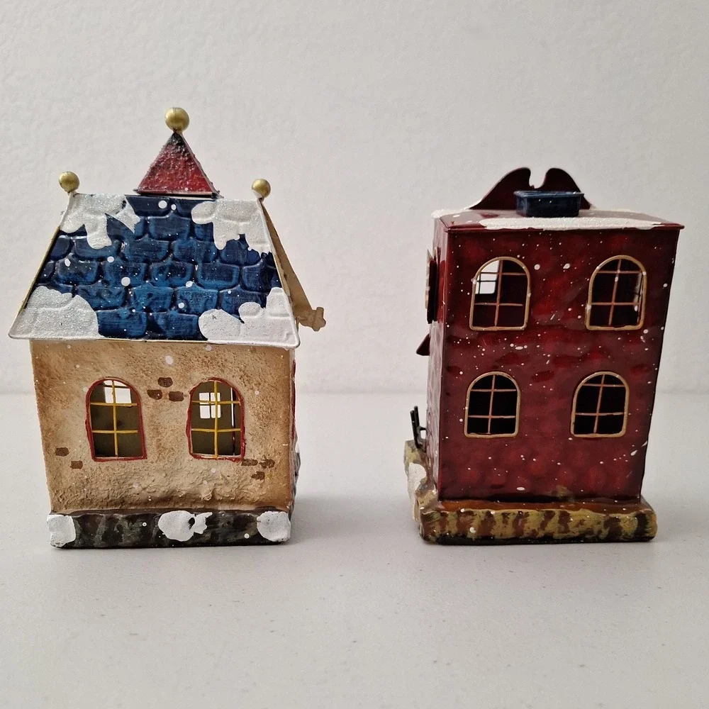 RARE Vtg Christmas Express Stocking Holders Metal Whistle Stop Fire Patrol 7.5
